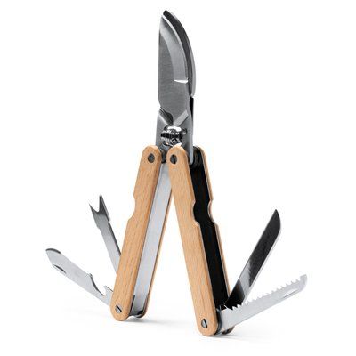 Multiherramienta acero inox. con mango de bambú