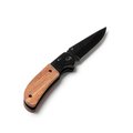 Navaja negra con empuñadura de madera natural