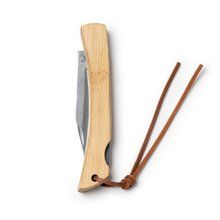 Navaja con empuñadura de bambú natural Bambu Talla Única Adulto