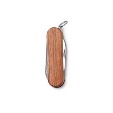 Navaja multiusos de acero inox y empuñadura de madera Crudo