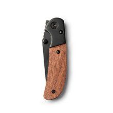 Navaja negra con empuñadura de madera natural Crudo