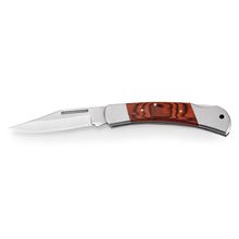 Navaja de Bolsillo en Acero Inox y Madera Natural Oscuro