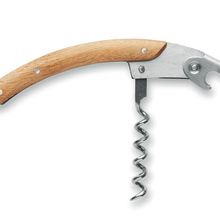 Navaja sacacorchos de acero y bambú Madera