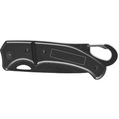 Navaja color negro plegable de aluminio | Lado 1 | 30 x 7