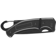 Navaja color negro plegable de aluminio | Lado 2 | 30 x 7