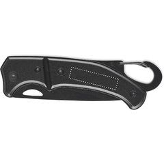 Navaja color negro plegable de aluminio | Lado 1 | 30 x 7