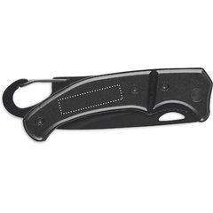 Navaja color negro plegable de aluminio | Lado 2 | 30 x 7