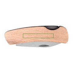 Navaja Compacta de Acero y Madera | Frontal | 35 x 5
