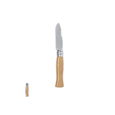 Navaja inox con mango madera ergonómico