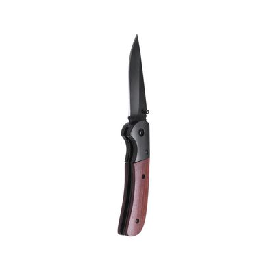 Navaja acero inox. negro y madera