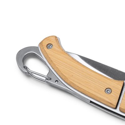 Navaja de acero inoxidable con mosquetón