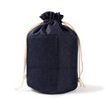 Neceser cilíndrico de lona denim
