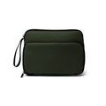 Neceser triangular de PU con compartimentos Verde Oscuro Talla Única Adulto