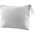 Neceser waffle con tirador dorado Blanco