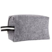 Neceser de fieltro RPET con asa Gris