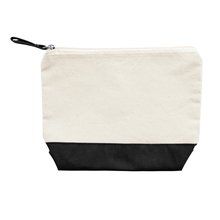 Neceser multiusos de algodón bicolor Crudo/Negro