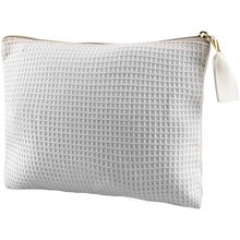 Neceser waffle con tirador dorado Blanco