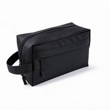 Neceser PU con bolsillo y asa lateral Liso