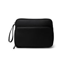 Neceser triangular de PU con compartimentos Negro