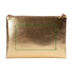 Neceser plano dorado en PU 350 g/m² | Trasera | 140 x 80