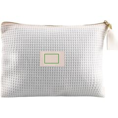 Neceser waffle con tirador dorado | Etiqueta | 30 x 20
