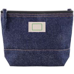 Neceser algodón y denim reciclado 240g | Etiqueta | 30 x 20