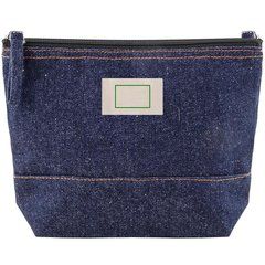 Neceser algodón y denim reciclado 240g | Etiqueta | 30 x 20