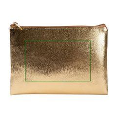 Neceser plano dorado en PU 350 g/m² | Frontal | 140 x 80