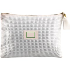 Neceser waffle con tirador dorado | Etiqueta | 30 x 20