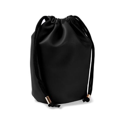 Neceser tipo bolsa de PU con forro interior Negro