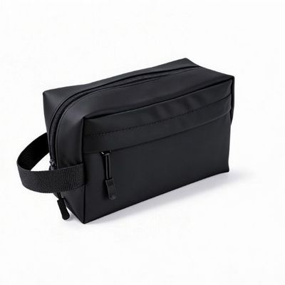 Neceser PU con bolsillo y asa lateral Liso