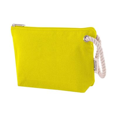 Neceser de algodón con asa de cuerda Amarillo