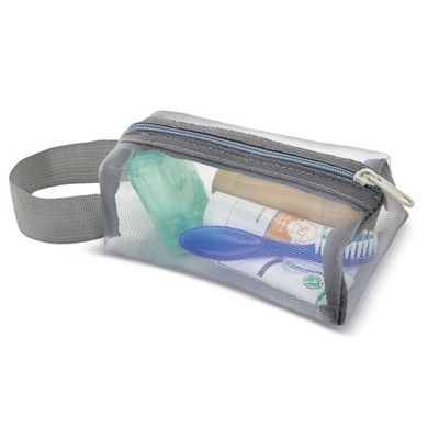 Neceser de malla transparente con asa