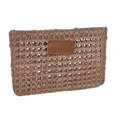 Neceser de papel de rafia Marrón