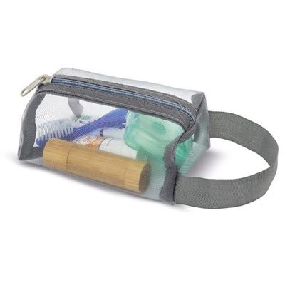 Neceser de malla transparente con asa