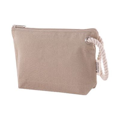 Neceser de algodón con asa de cuerda Beige