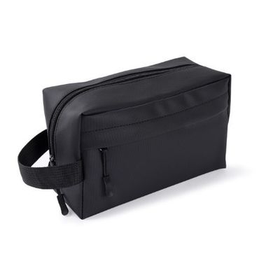 Neceser PU con bolsillo y asa lateral Negro