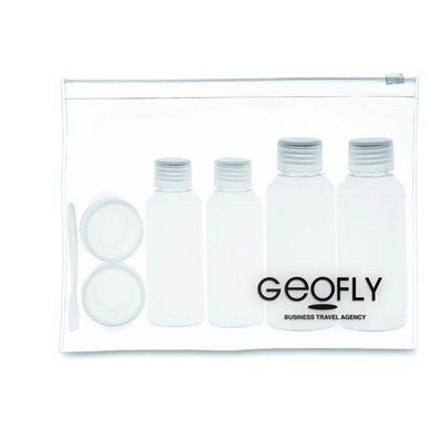 Neceser con 6 envases vacíos para viaje