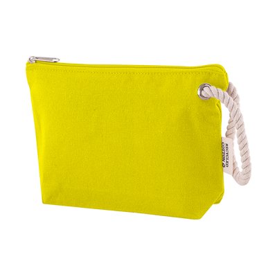 Neceser de algodón con asa de cuerda Amarillo