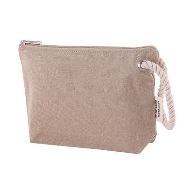 Neceser de algodón con asa de cuerda Beige