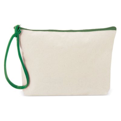 Neceser Algodón con Cremallera y Cinta de Color