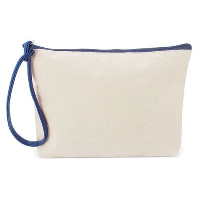 Neceser Algodón con Cremallera y Cinta de Color