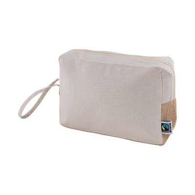 Neceser algodón Fairtrade con base de yute Natural
