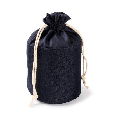 Neceser cilíndrico de lona denim Denim