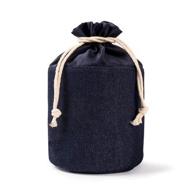 Neceser cilíndrico de lona denim
