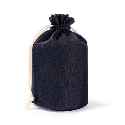 Neceser cilíndrico de lona denim