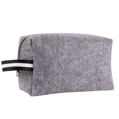 Neceser de fieltro RPET con asa Gris