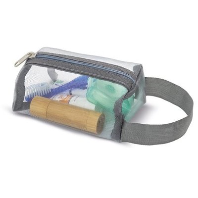 Neceser de malla transparente con asa