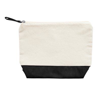 Neceser multiusos de algodón bicolor Crudo/Negro