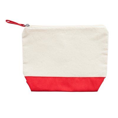 Neceser multiusos de algodón bicolor CRUDO/ROJO Talla Única Adulto